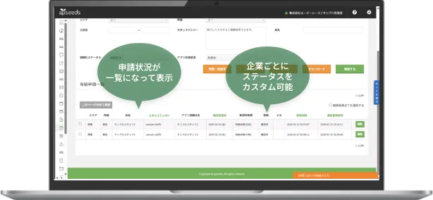 ひと目で把握できる管理画面